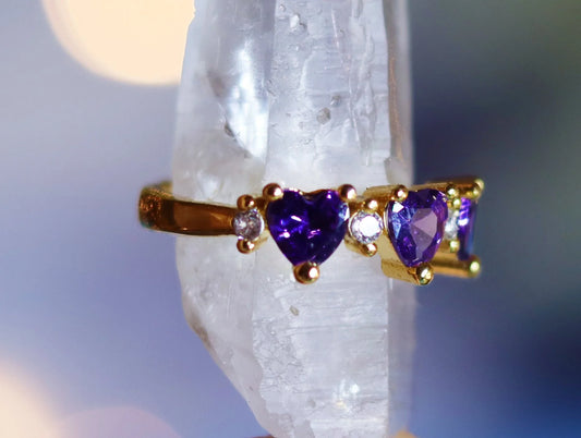 Purple Hearts Ring