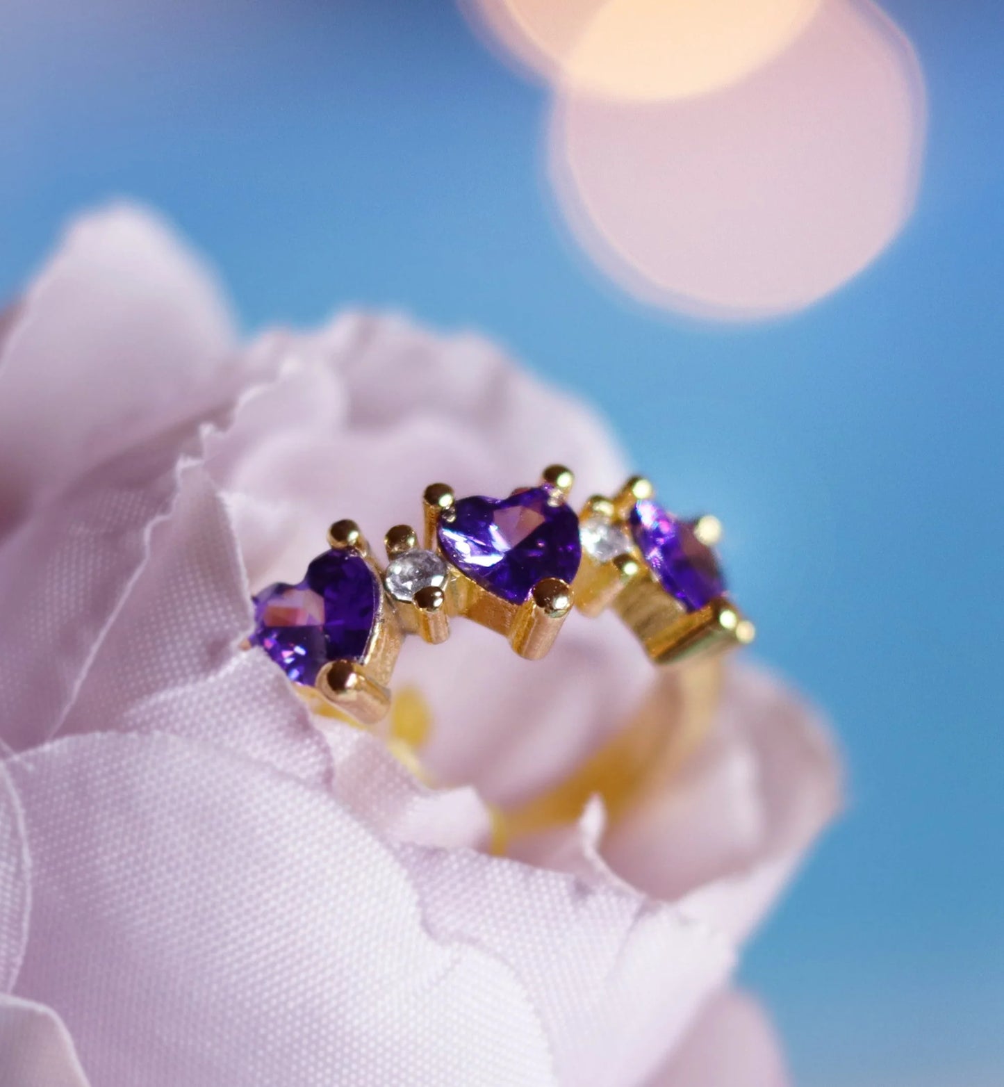 Purple Hearts Ring