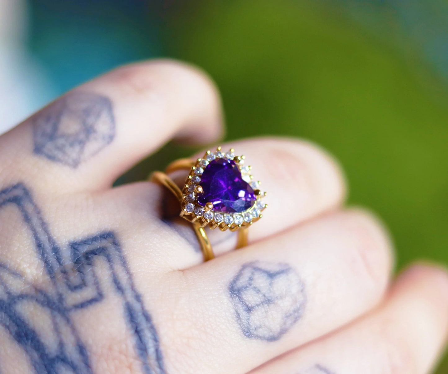 Purple Heart Zirconia Ring