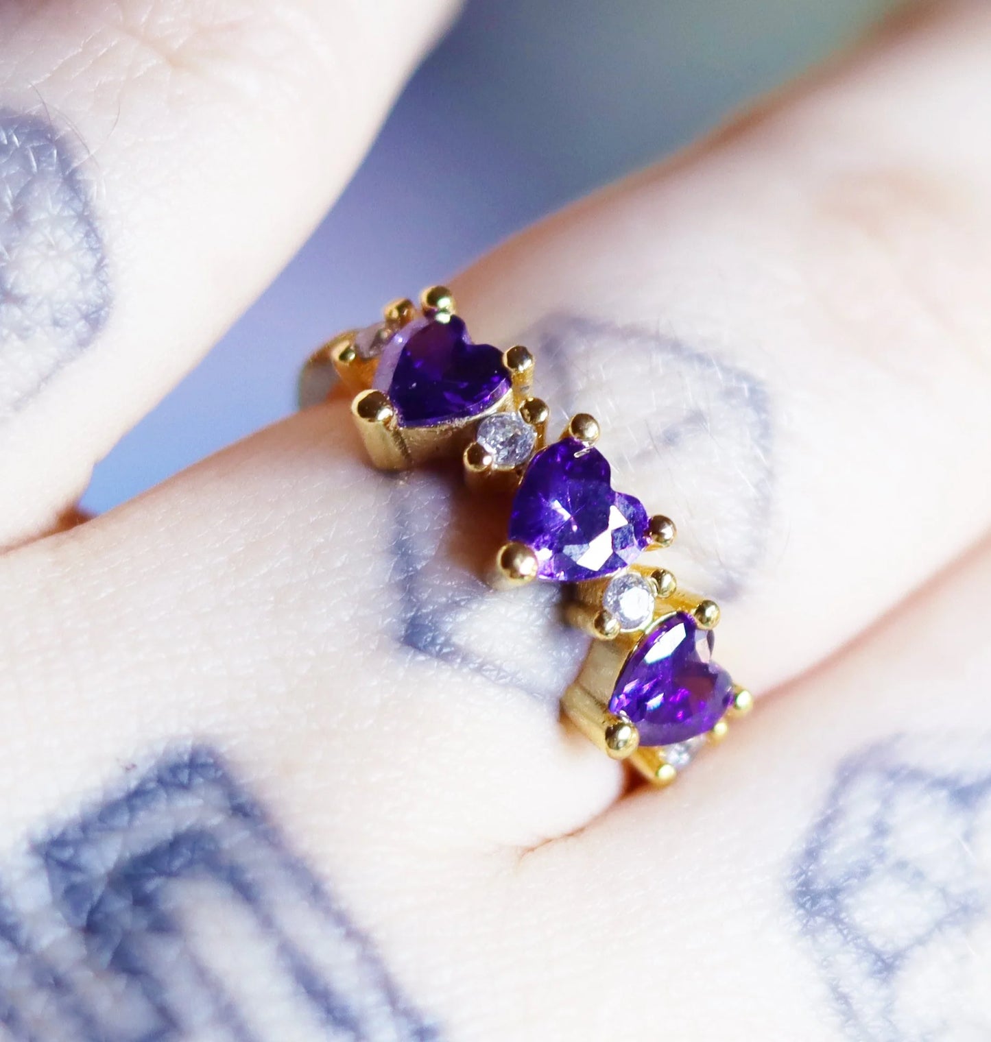 Purple Hearts Ring