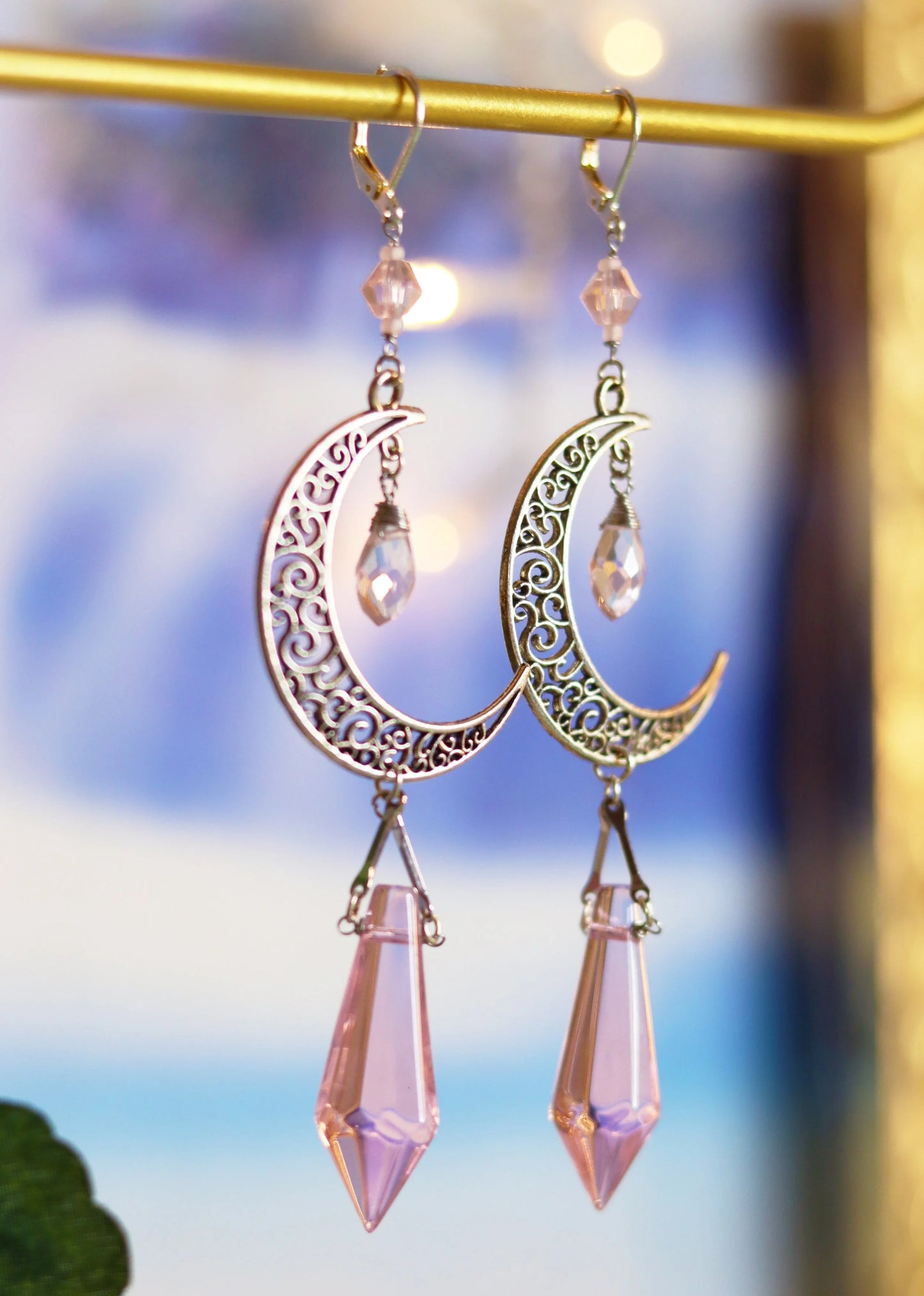 Crescent Moon Silver Earrings