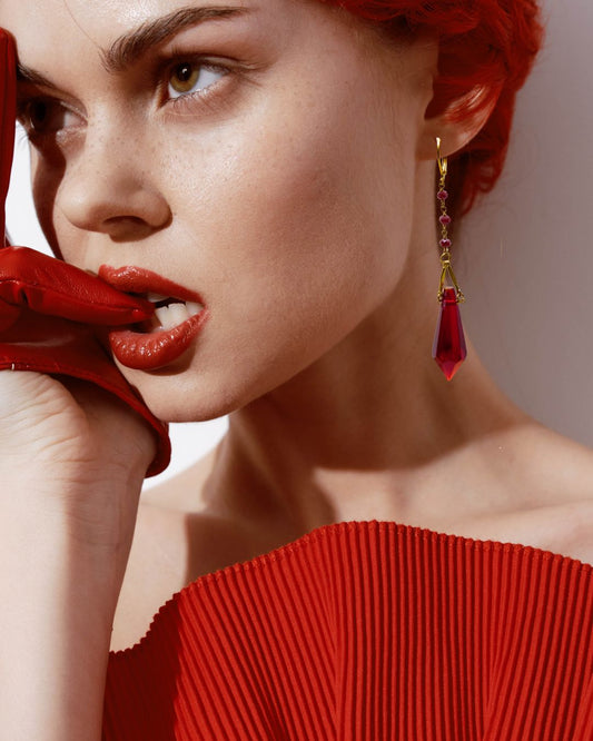 Red Prism Earrings